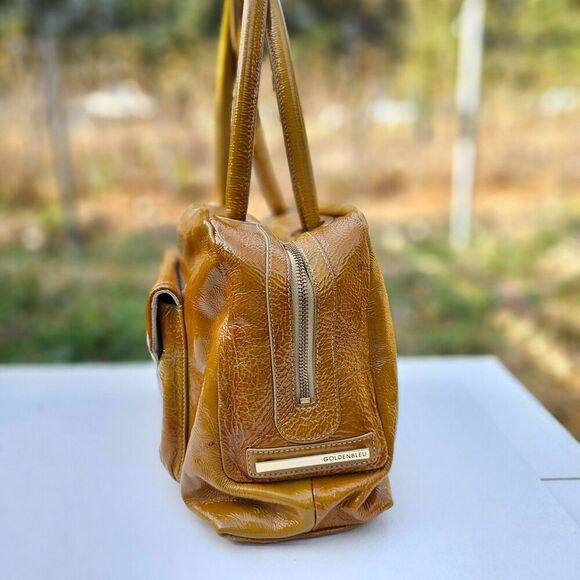 GOLDENBLEU Patent Leather Shoulder Bag Handbag Satchel, Pre-owned - Picture 3 of 10